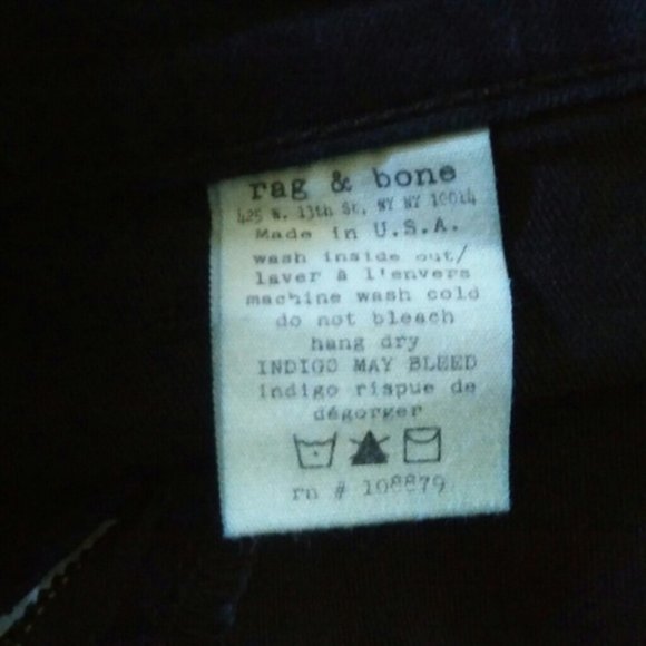 Rag & Bone Midnight Ribbon Jeans Size 24 - Picture 7 of 8
